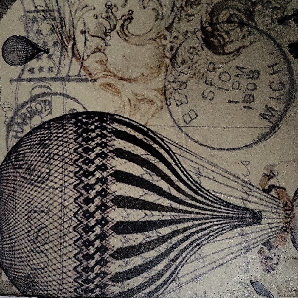 Cedar Mountain Air Balloon Artwork Handmade On Salt Spring Island Canada
